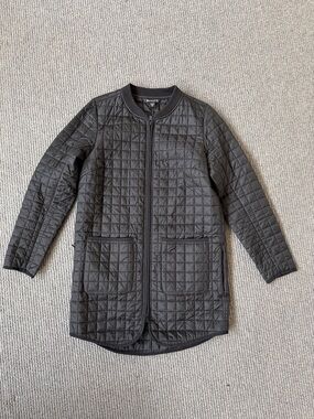 Athleta Quilted Black Longline Jacket, Black, Size XS